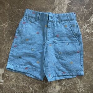 Janie and Jack Boys Embroidered Light Blue Shorts